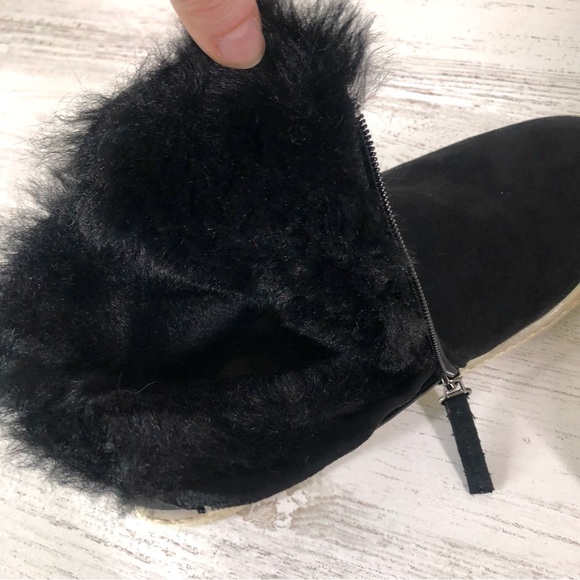 NALHO Taj Yoga Mat Faux Suede Fur Lined Espadrille Ankle Boots Black 10 - Picture 7 of 10